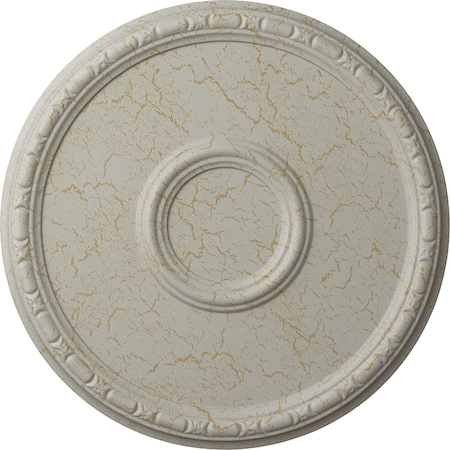 Ekena Millwork Odessa Bead & Barrel Medallion (Canopies up to 5"), 19 3/4"OD x 1 3/8"P, Pot of Cream Crackle CM20ODPCC